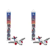 2x 100pc Plus-Plus Tube Airplane Build Puzzle Motor Kids/Toddler 3D Fun Toy 5y+