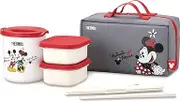 Thermos DBQ-255DS BKR Thermal Bento Box, Approx. 0.6 Pieces, Disney, Black, Red