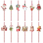Versatile Decorative Item, Candy Cane Ornament With Twisted Design, High-Quality Hard Plastic For Durable Use, Food-Grade Biodegradable Paper Straws