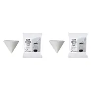 2x 60pc Kinto Slow Coffee Style 10.5cm Paper Filters For 2-Cup Brewers White