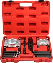 GEARTRONICS 14-Pack Bearing Puller Set, 5 Ton Capacity Bearing Separator, Pinion Wheel Bearing Removal Kit with 2" and 3" Jaws, Wheel Hub Axle Puller Set, Heavy Duty Bearing Splitter Tool Kit