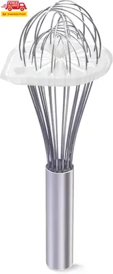 - Wipe a Whisk Easily - Multipurpose Kitchen Tool, Made in USA - Includes 11" St
