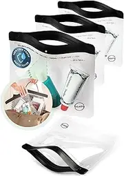 [Ogato] 3pcs - TSA Approved Toiletry Bag - Our Quart Size Clear Toiletry Bags are Security Approved Worldwide for Liquids & Cosmetics 3-1-1 Compliant Clear Travel Bags for Toiletries, Black, Air Tight