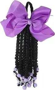 BATHVEVE Beaded Bowknot Ponytail Hair Extension for DIY Ponytail Soft Natural Look Easy to Use present for Teens Vibrant Hair Accessory