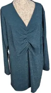Lane Bryant NEW Plus Size 30 32 Metallic Green Top Blouse Date Night Party