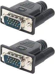 Suesacy 2PCS VGA Virtual Display Adapter Male Dummy Plug EDID Headless Ghost Emulator Lock Plate VGA Video Card Spoofer