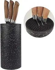 Universal Freedom Knife Storage Stand, Multi-Functional Knife Block Holder, PP Resin Round Knife Holder, Unique Design Slot to Protect Blades Detachable for Easy Cleaning (Black Snowflake Dots)