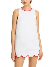 French Connection Alexis Poplin Scallop Hem Dress