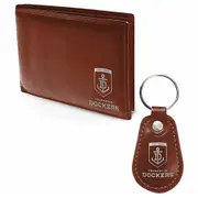 Fremantle Dockers Freo AFL Leather Wallet & Keyring Gift Pack
