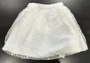 Crewcuts Girls White Polka Dot Tulle Chiffon Ruffle Skirt Size 10 NEW