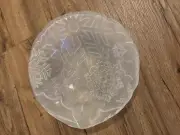 Very Unique White Frosted Winter Snowflakes Serving Bowl - 11” Wide - NWOT