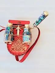 Brass Binoculars Opera Glasses with Mother of Pearl Natural-Nautical Binocular-spyglasses-Maritime Velvet Case Decor-Christmas-Groomsmen