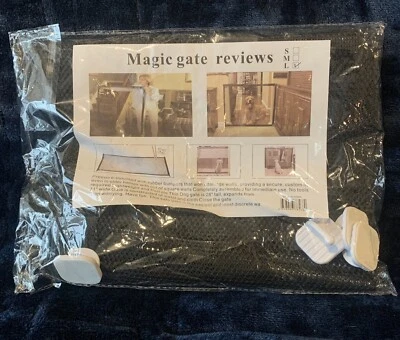 Magic Gate Dogs Pets Mesh Portable Safety Fence Size Large New