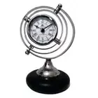 Bond Street London World Clock Silver Nickel White Face Dial Mantel Table Desk