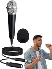 Microphone for Phone, Small Microphone, Portable Vlogging Microphone, Mobile Audio Microphone with Amplifier, 1.8x5.8cm Phone Microphone Sound for Youtubers & Live Streaming
