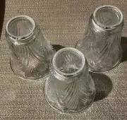 (3) THREE HUNTER CLEAR FAN GLOBES GLASS DECORATIVE CELING FAN KIT