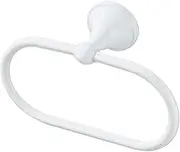 Outanaya Modern White Oval Towel Ring for Bathroom Simple Wall Mounted Towel Hanging Rack Easy Installation Elegant Design for Decor
