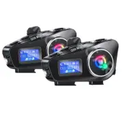 Motorcycle Helmet Bluetooth Headphone Rider Intercom Headset LCD Display 2Pcs