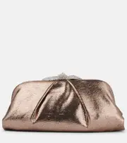 [Aquazzura] Aquazzura Very Bow Tie embellished satin clutch One Size gold