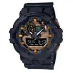 【CASIO 卡西歐】G-SHOCK新古典金屬質感雙顯手錶_黑X金_GA-700RC-1A_53.4MM