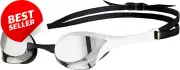 Cobra Ultra Swipe Mirror Swimming Goggles - White Silver