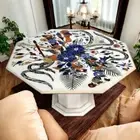 36" White Marble Semi Precious Inlay Art Coffee Table Modern Hallway Furniture