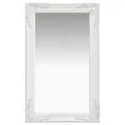 Wall Mirror Baroque Style 50x80 cm White