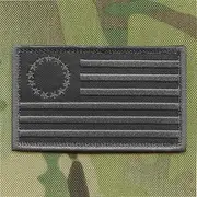 LEGEEON Blackout Betsy Ross 2x3.25 Flag American Revolution 1776 Morale Tactical Military Hook-and-Loop Patch