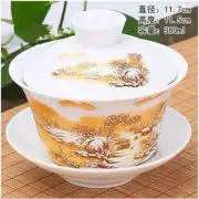 Chinese Hand Painted Kungfu Tea Set Tureen Dehua High Quality White Porcelain