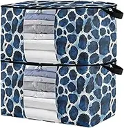 sanluoli 90L 2 Pack Underbed Shoe Storage Organizer with Reinforced Handles, clear window Sweater Containers For Closets