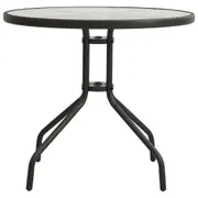 Outdoor Bistro Table Patio Furniture Garden Coffee Tables Steel Glass Top