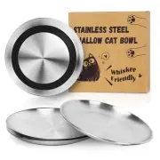 Stainless Steel Cat Food Bowls, Whisker Fatigue Cat Dishes with Non-Slip Bott...