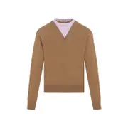 [Jil Sander] Jil Sander-Brown Virgin Wool Pullover-Uomo 48 IT