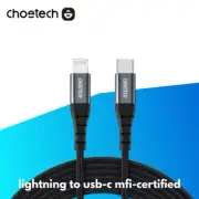 USB Type-C to Lightning Cable Braided MFi Certified Cord for iPhone 14 Choetech