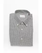 Robert Friedman Mens Houndstooth Dress Shirt - Shirts - Beige -Size 2XL