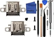 iParto 2 Pack Replacement Type C Port for Nintendo Switch OLED USB C Charging Port Charger Socket Connector Repalcement Repair Kit Accessories for NS OLED