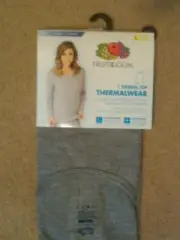 NIP LADIES FOTL THERMAL UNDERWEAR TOP HEATHER GREY MOISTURE WICKING LARGE 12-14