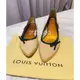 [二手] LOUIS VUITTON LV 精品鞋款 膚色 質感金底 娃娃鞋 36.5尺碼