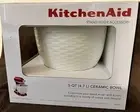 KitchenAid KSM2CB5 Ceramic Stand Mixer Bowl 5-Quart White Chocolate New
