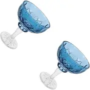 Cabilock 2pcs Footed Glass Ice Bowl 220ml Trifle Bowl Glass Dessert Cup Small for Juices Salad