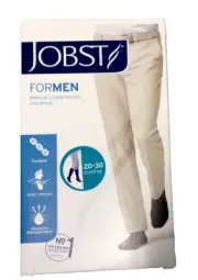 JOBST forMen 20-30 mmHg Knee High Medical Compression Socks Black Lg Lt Ribbed