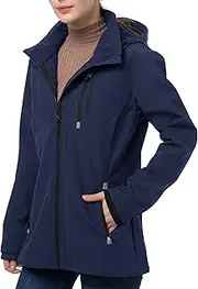[REYSHIONWA] Softshell Jacket for Women Breathable Waterproof Lightweight Transition Jacket for Spring Summer Weatherproof Outdoor Jacket