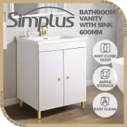 Simplus Bathroom Vanity Unit Sink 600mm Floor Storage Basin Cabinet for Bathroom