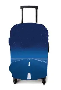 在飛比找Yahoo!奇摩拍賣優惠-【樂活】彈力行李箱保護套 韓版拉桿箱L號深藍大道26-29吋