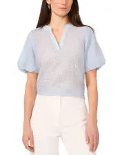 Vince Camuto Sequined Puff Sleeve Top