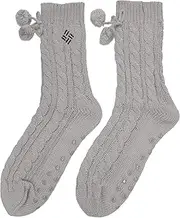 [Columbia] Women's Pom Pom Sweater Socks 1 Pair, Grey, Women's Shoe 4-10, Grey, 4-10