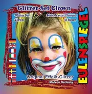 Eulenspiegel 908136 Glitter Set Clown, Make-Up Colours, Carnival, Theme Party