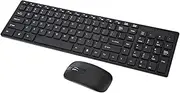 Wireless Keyboard and Mouse 2.4g Ultra-Thin Computer Keyboard Mouse Cover Black Mobile