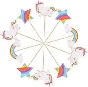 Zerodeko 24pcs Cupcake Topper Picks Cartoon Birthday Party Decorations Safe Reliable Cake Toppers Festive Decor for Celebrations for Birthday Parties Gatherings