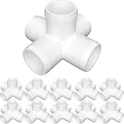 letsFix 1/2" PVC Fittings 5 Way (10-Pack), Furniture Grade PVC Pipe Connector 1/2 Inch PVC Elbow for All DIY PVC Structure and Frames, UV Resistant, Fits 1/2" Sch 40 PVC Pipes